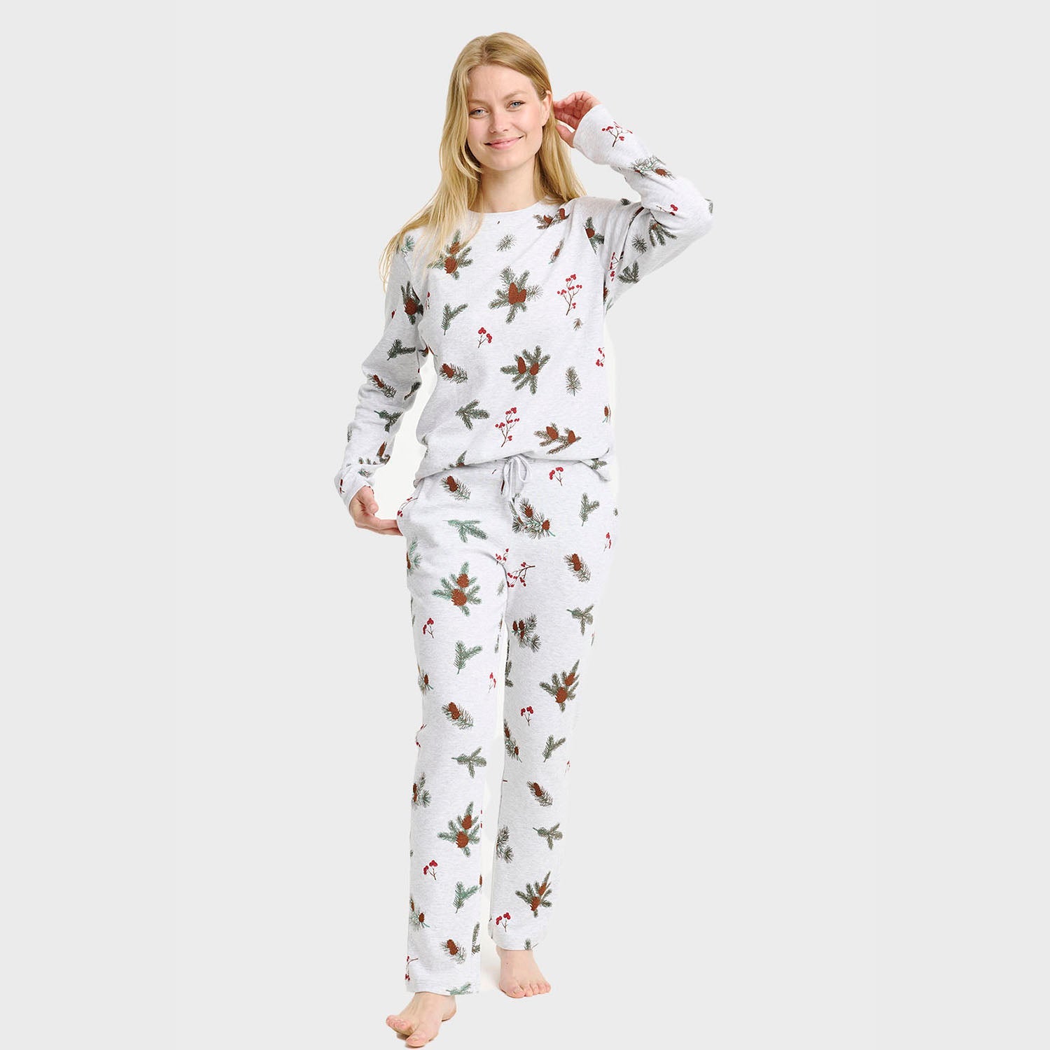 Ribbestrikket pysj – Dame
